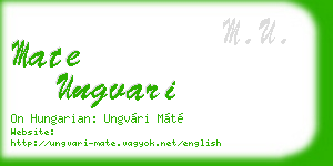 mate ungvari business card