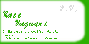 mate ungvari business card